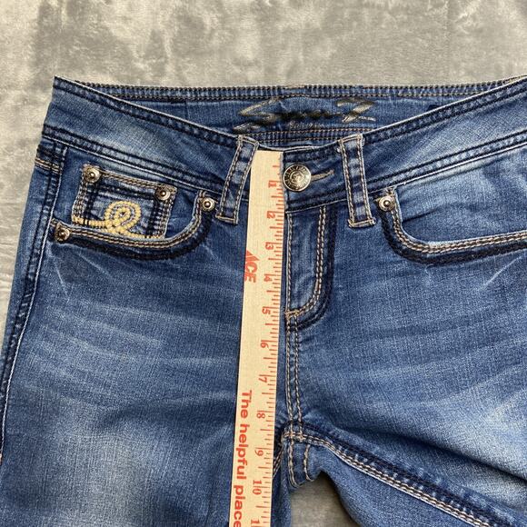 Seven 7 Embroidered Bootcut Jeans Women's Size 6 Blue Denim - Picture 4 of 11